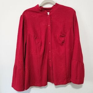 Christopher & Banks | Red Button Down Blouse